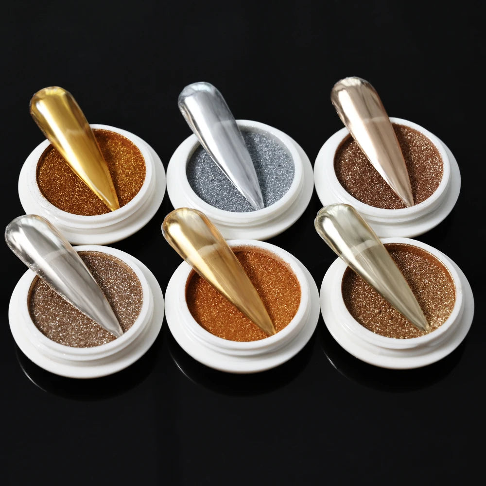 Elegant Mirror Chrome Effect Metallic Dust For Nail