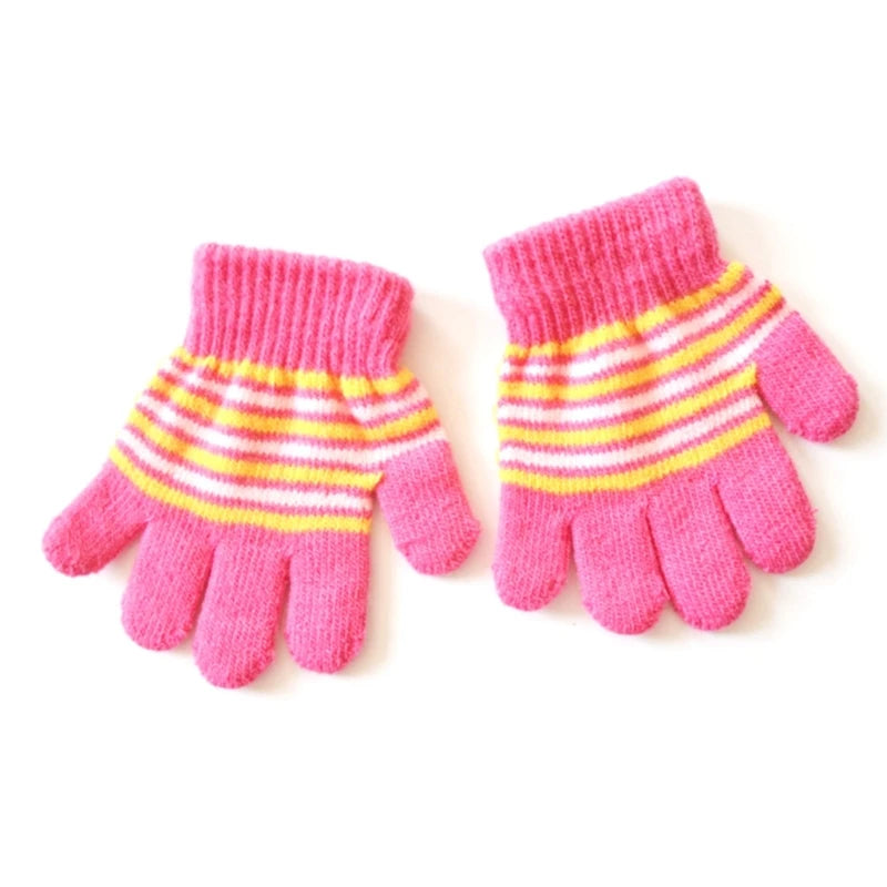 Baby Full Finger Knitted Stripe Mitten