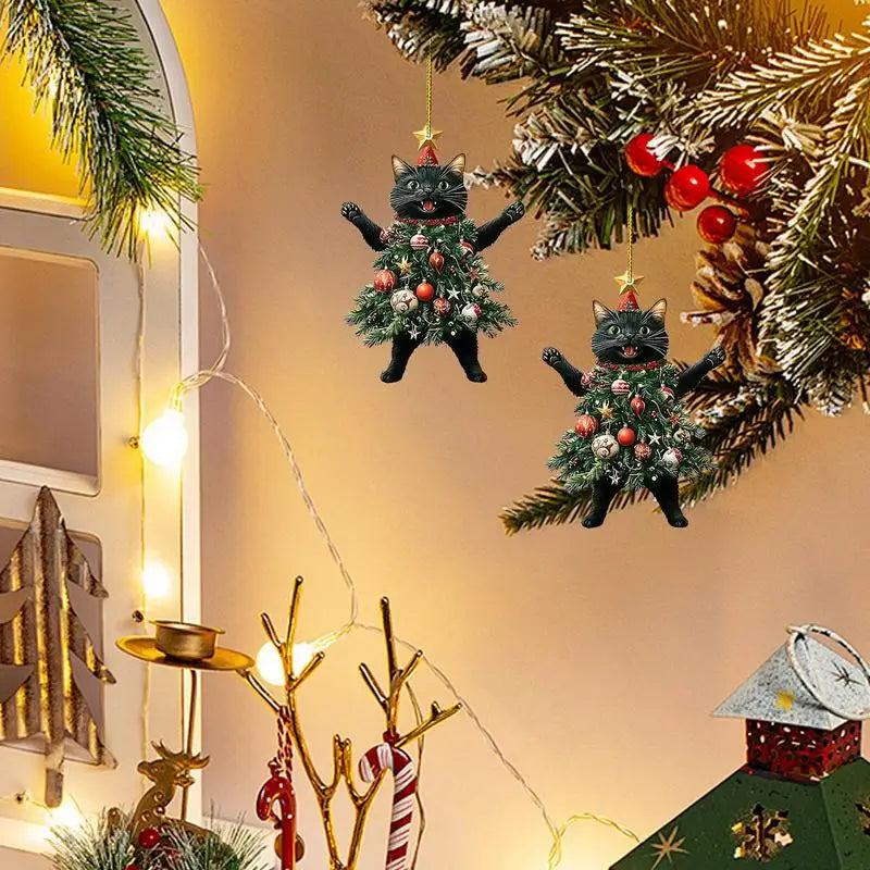 Christmas Tree Cat Pendants