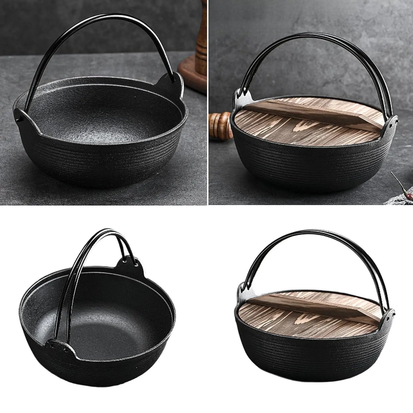 Sukiyaki Nabe Pot Japanese Design Cookware Tableware Easy Cleaning Utensil Cooking Pot Stockpot for Outdoor Restaurants Stews