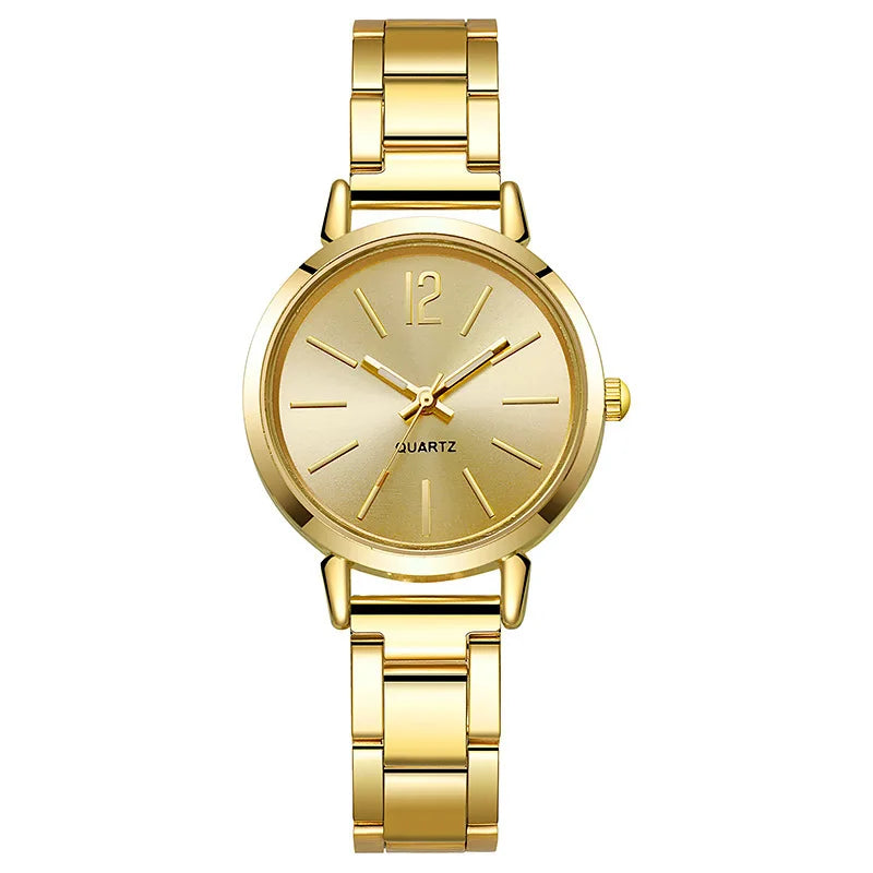 Fashion Small Dial Gold Watch Woman