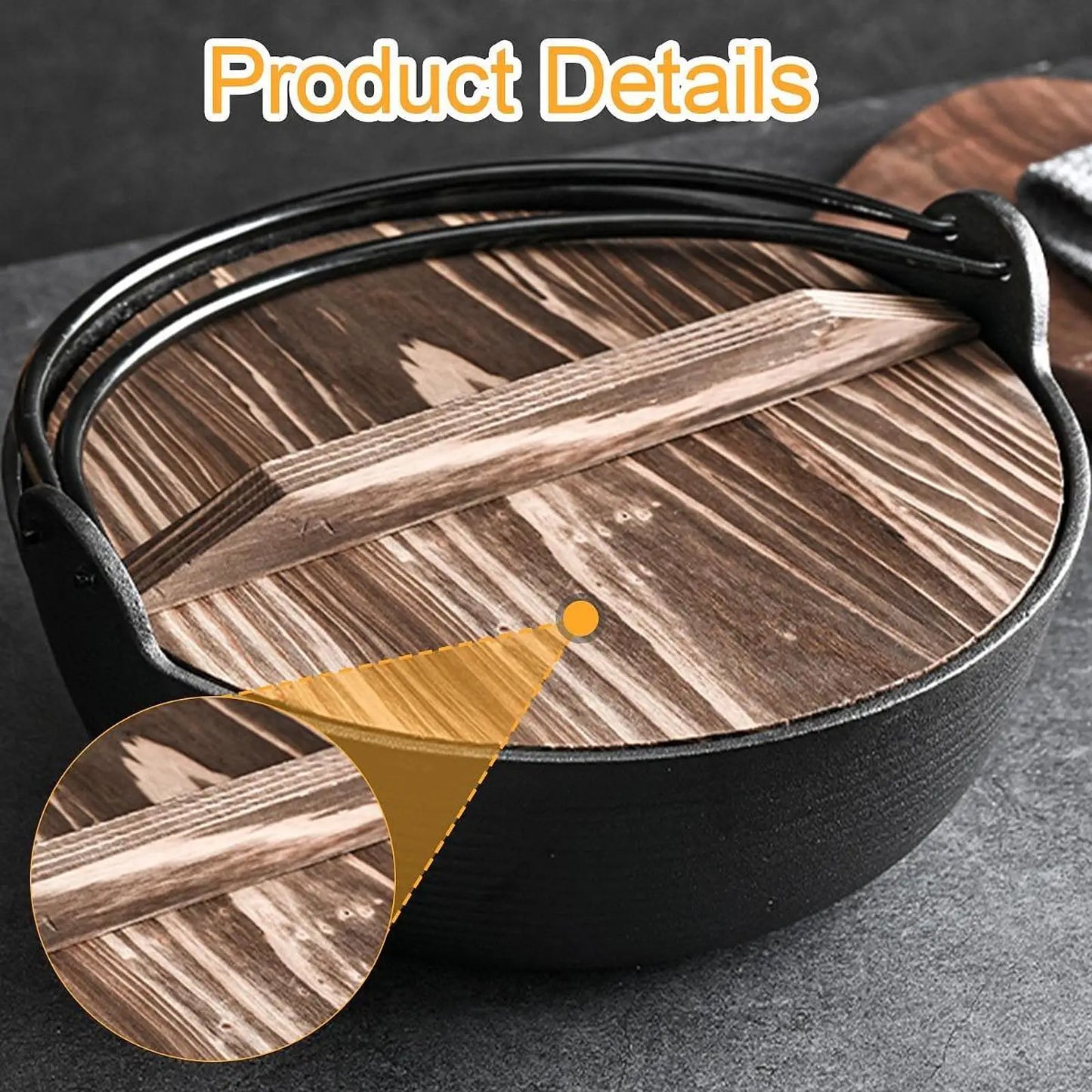 Sukiyaki Nabe Pot Japanese Design Cookware Tableware Easy Cleaning Utensil Cooking Pot Stockpot for Outdoor Restaurants Stews