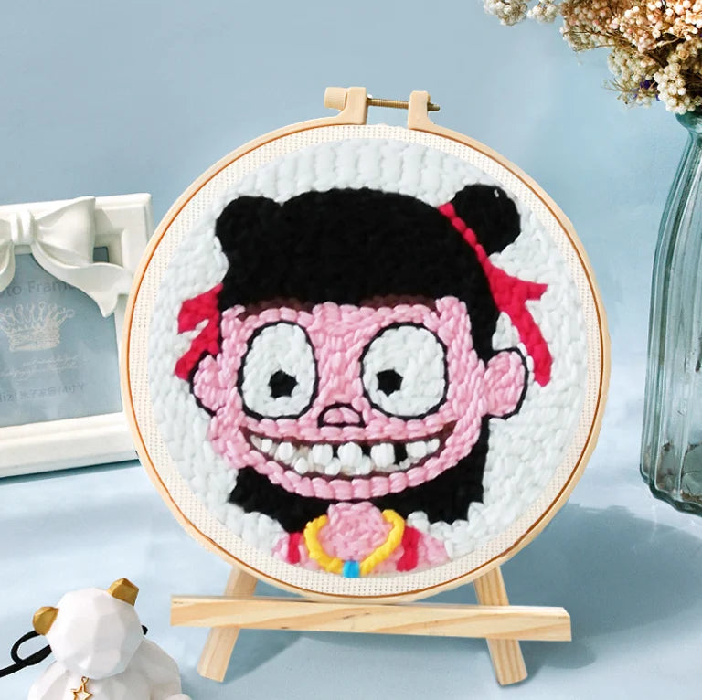 GATYZTORY DIY Animals Embroidery Kit Stitching Punch Needle Craft Pattern Printed Needlework Cross Stitch children Art