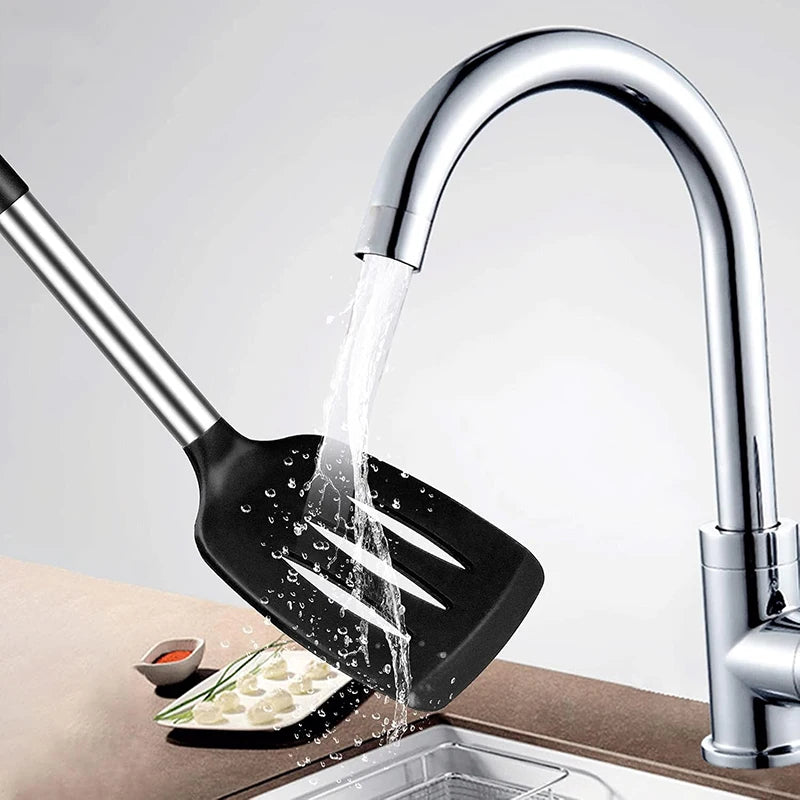 2Pcs Silicone Spatula Set Heat Resistant Nonstick Steak Spatula Kitchen Cooking Utensils Cookware Cooking Tool Set Spatula Kit