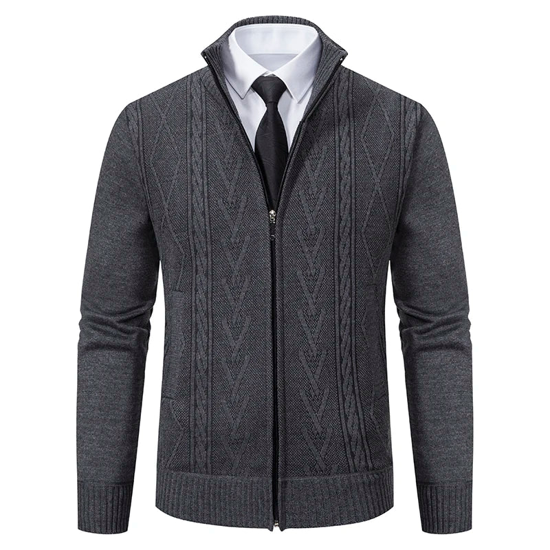 Cashmere padded warm casual men's knitted sweater coat