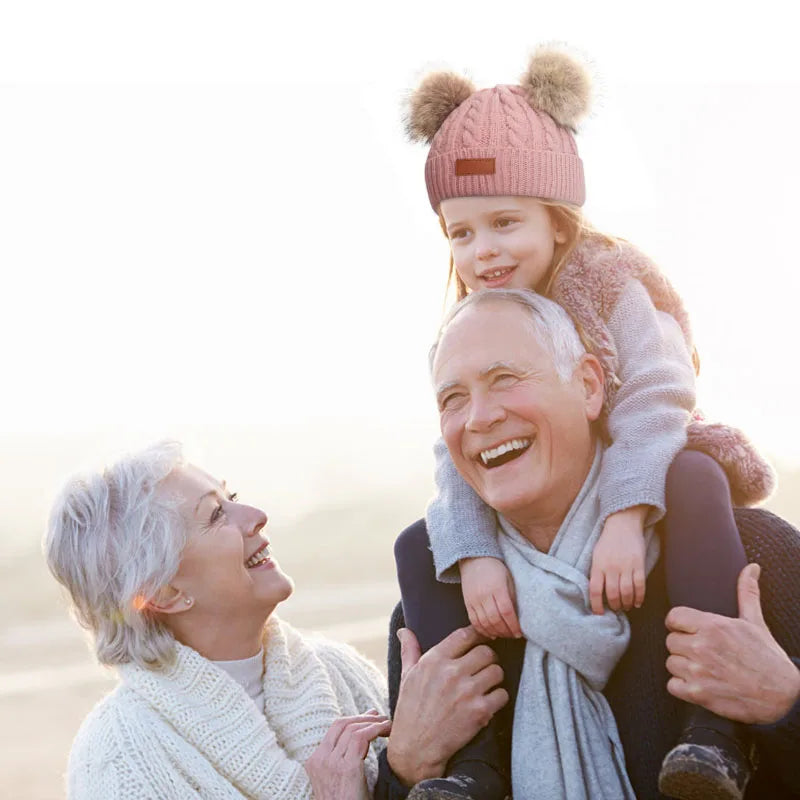 Cute Double Wool Pompom Baby Hat