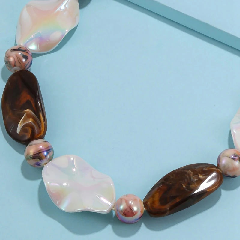 Rope Chain Acrylic Beads Statement Necklace