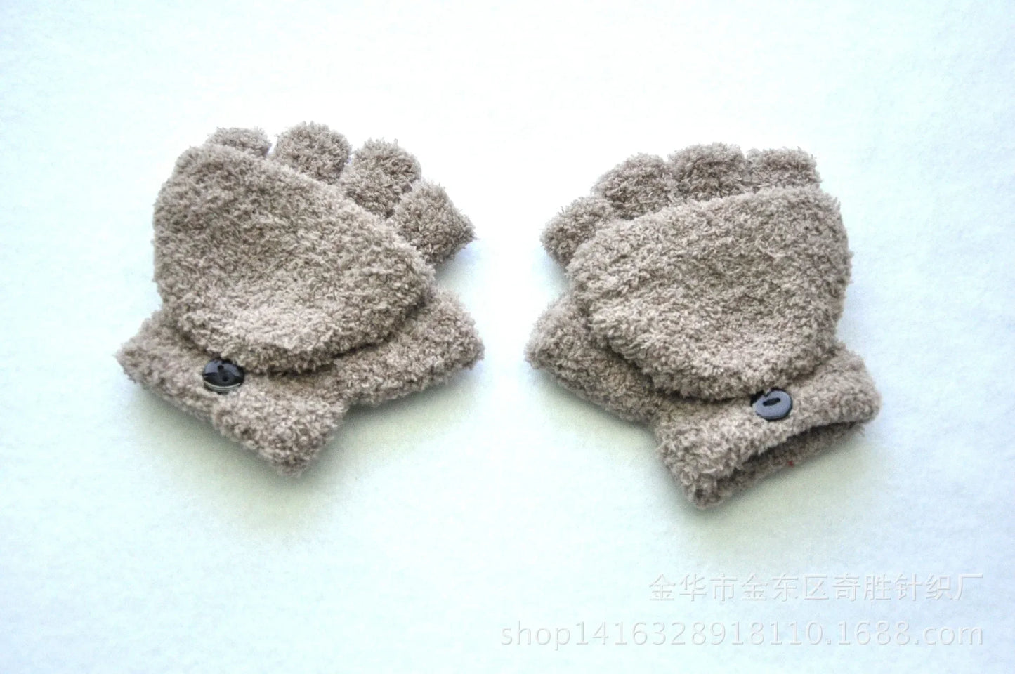 Baby Cashmere Warm Half Fingered Flap Mittens