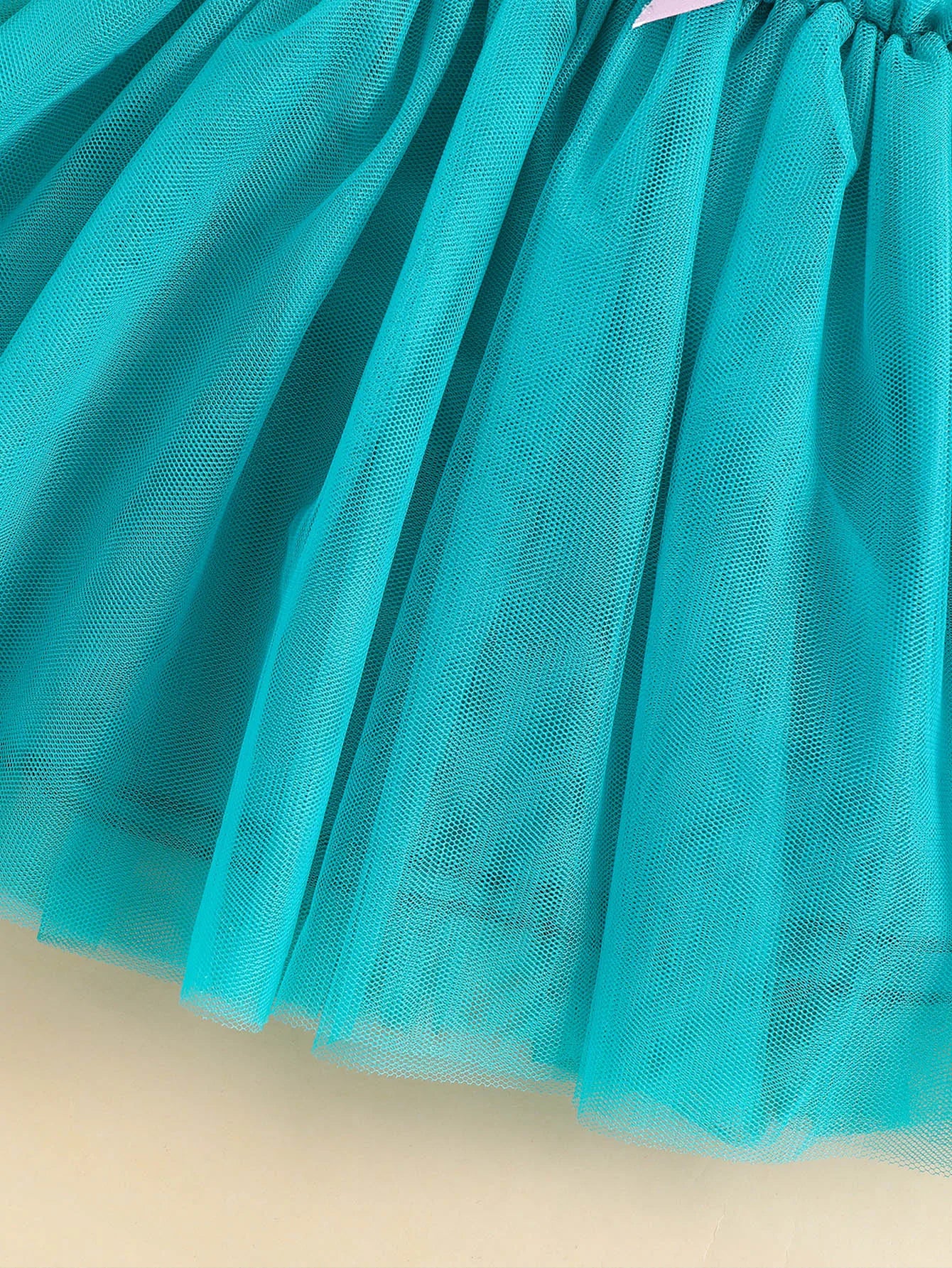 Princess Dinosaur Print Mesh Dress For Kids