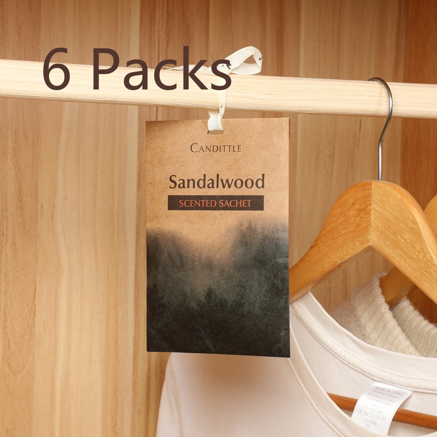 6 packs Oud Lavender Sandalwood Rose Coconut flower&Jasmine Scented Sachet Set for Closet Drawer Car Wardrobe,long last