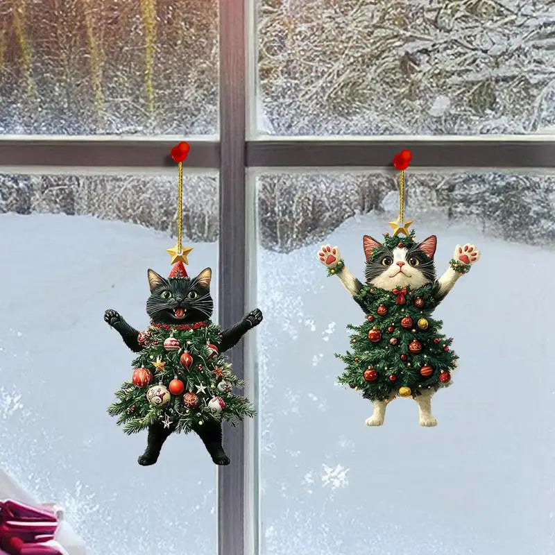 Christmas Tree Cat Pendants