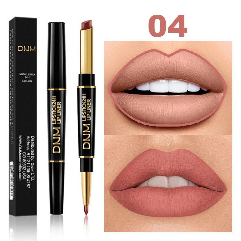2 In 1 Matte Lipstick Double Head Lip Liner