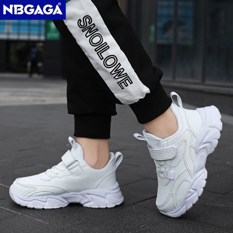 Leather Running Sneaker Anti Slip Soft Sole Walking Footwear