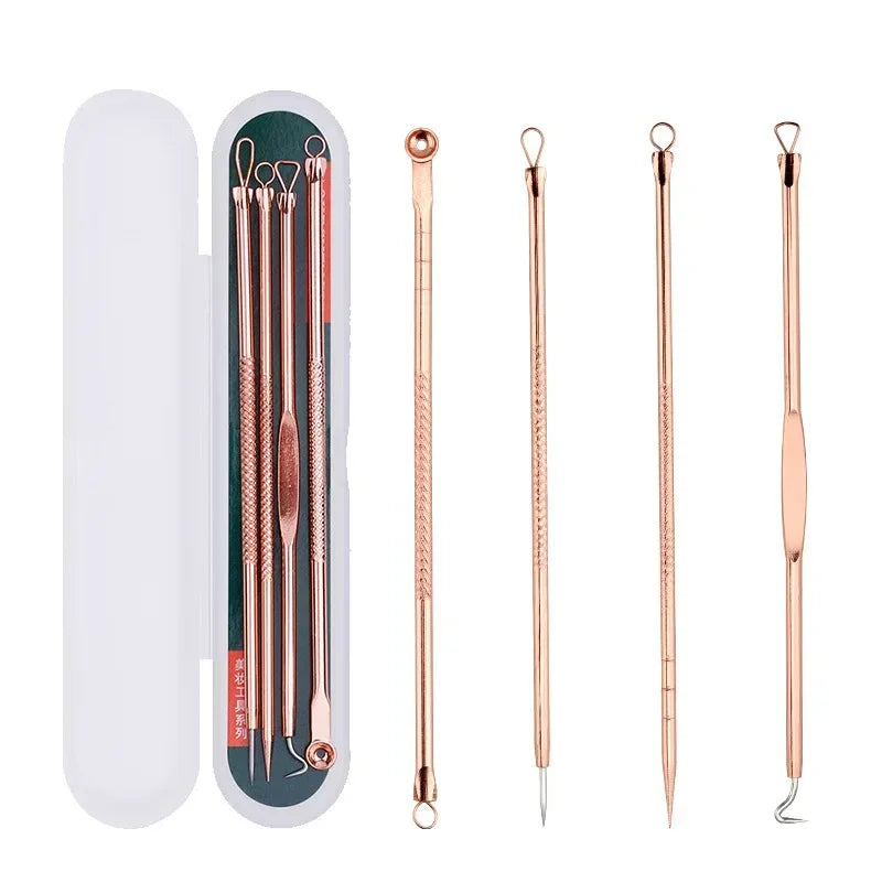 4pc/set Acne Blemish Remover Blackhead Extractor Ultra-fine Beauty Face Pore Cleaner Needles Set Acne Needle Facial Cleaner Skin