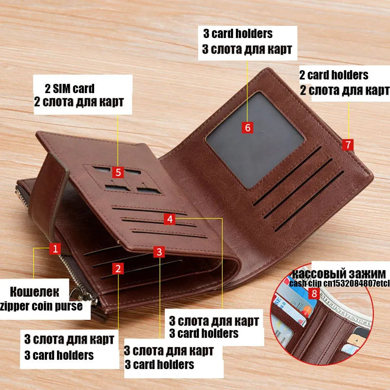 Leather Men's Luxury Zipper wallet