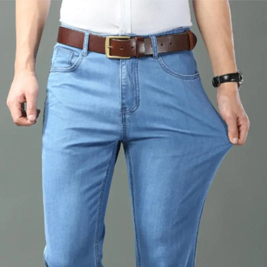 Ice Silk Thin Denim Jeans For Men