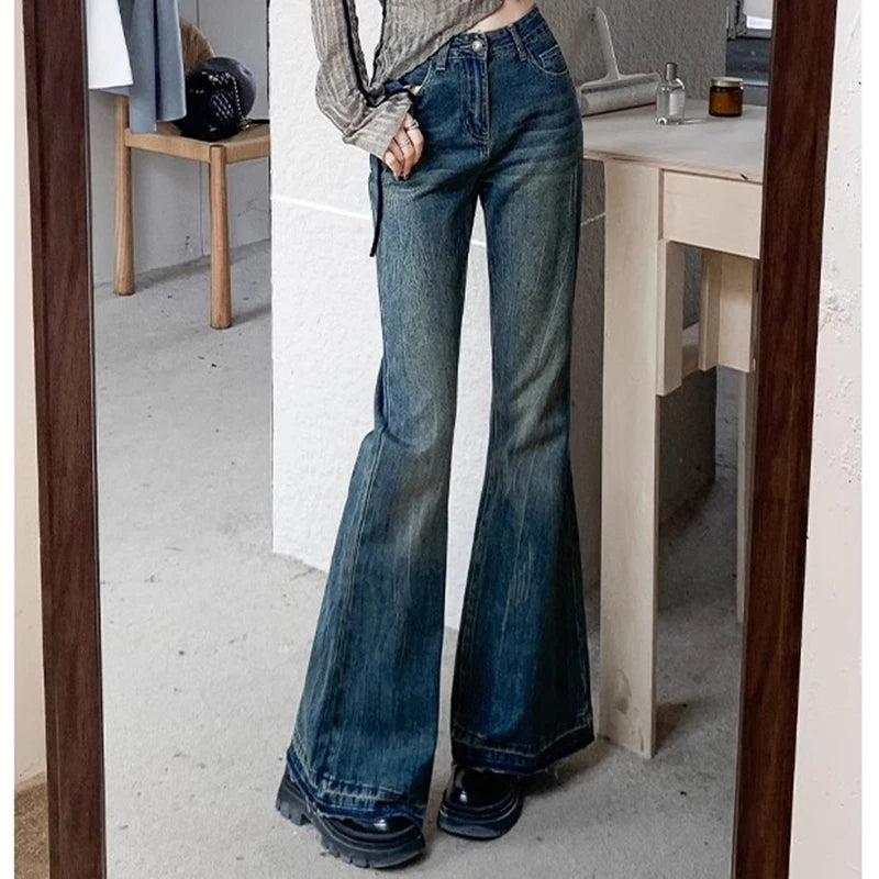 Denim Flare Fit Bell Bottom Lady Fashion Pant Trouser