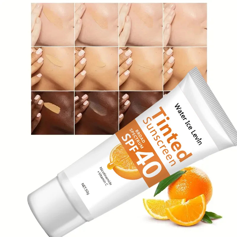 Orange sunscreen lotion moisturizer anti-aging