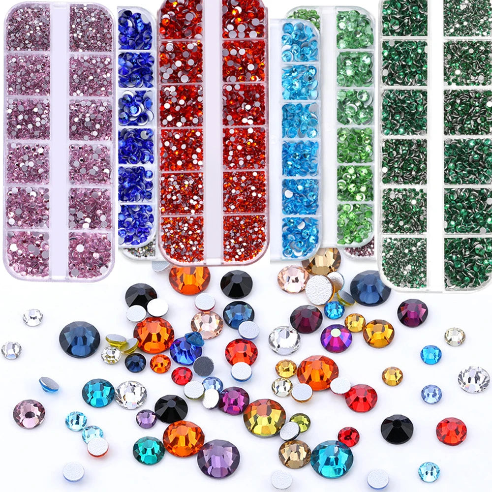 2400pcs+ Shiny Clear Crystal Gems Nail