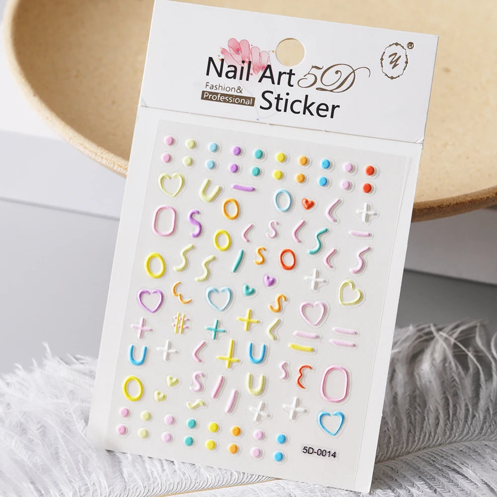5 D Macron Flower/Fruit Nail Charms Sticker