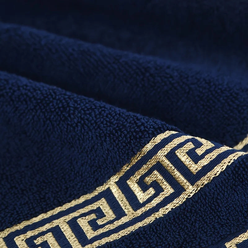 2pcs Black Cotton Towels 34x74cm/70x140cm Embroidered Hotel Bathroom Towels For Adult Quick-Dry Thicken Soft Face Bath Towels