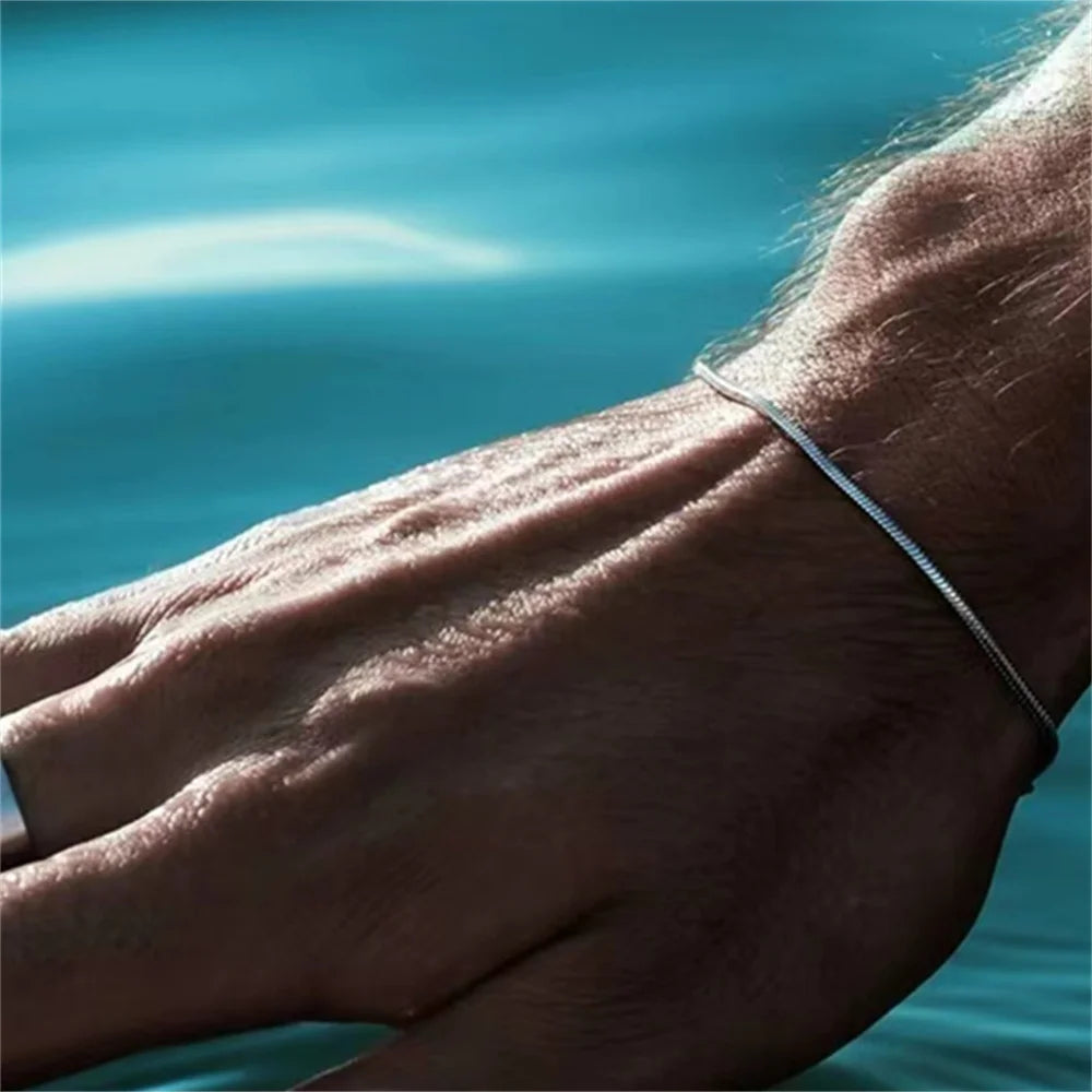 Square Snake Bone Chain Bracelet