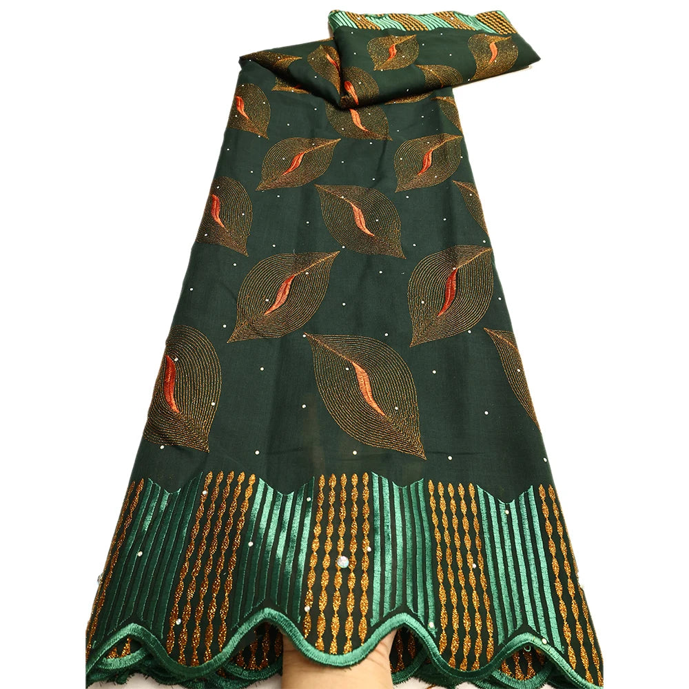 Nigerian Cotton Voile Lace Fabric With Stones 2025 African Swiss Voile Lace Fabric For Sewing Women Wedding Party Dress