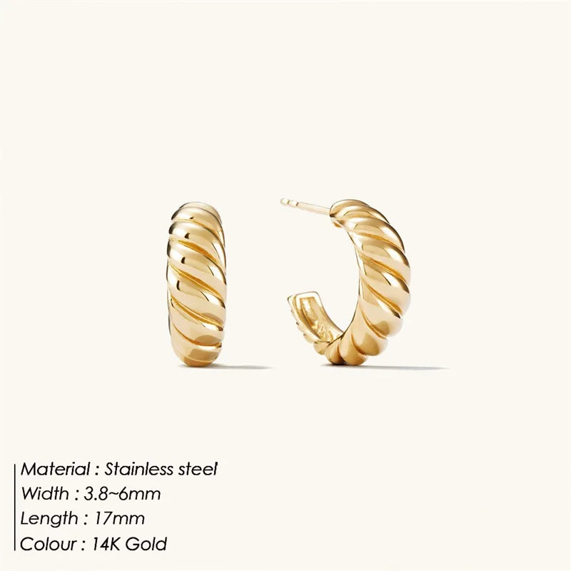 Croissant Curved Hoop Earrings