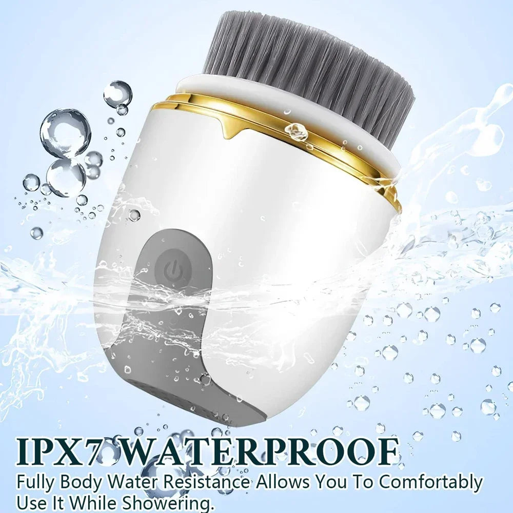 3 in 1 Ultrasonic Facial Cleanser Brush Electric Cleansing Face Brush 360° Rotate Automatic Brush Machine Deep Clean Beauty Tool