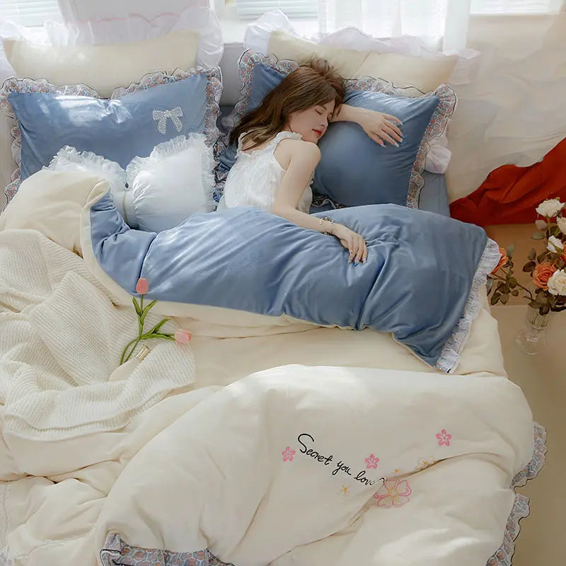 Winter Thickened Warm Four-piece Set