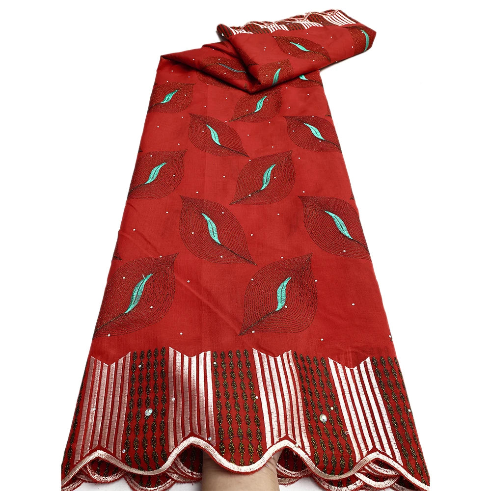 Nigerian Cotton Voile Lace Fabric With Stones 2025 African Swiss Voile Lace Fabric For Sewing Women Wedding Party Dress