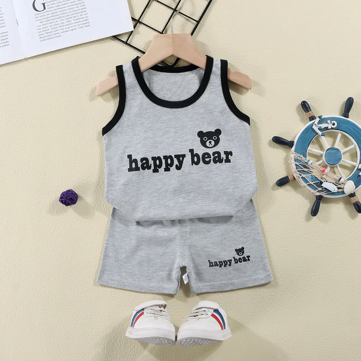 2 PCS Set T-Shirt+Shorts Suit