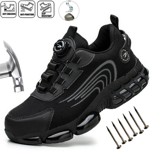 Unisex Rotating Button Puncture-Proof Protective shoes