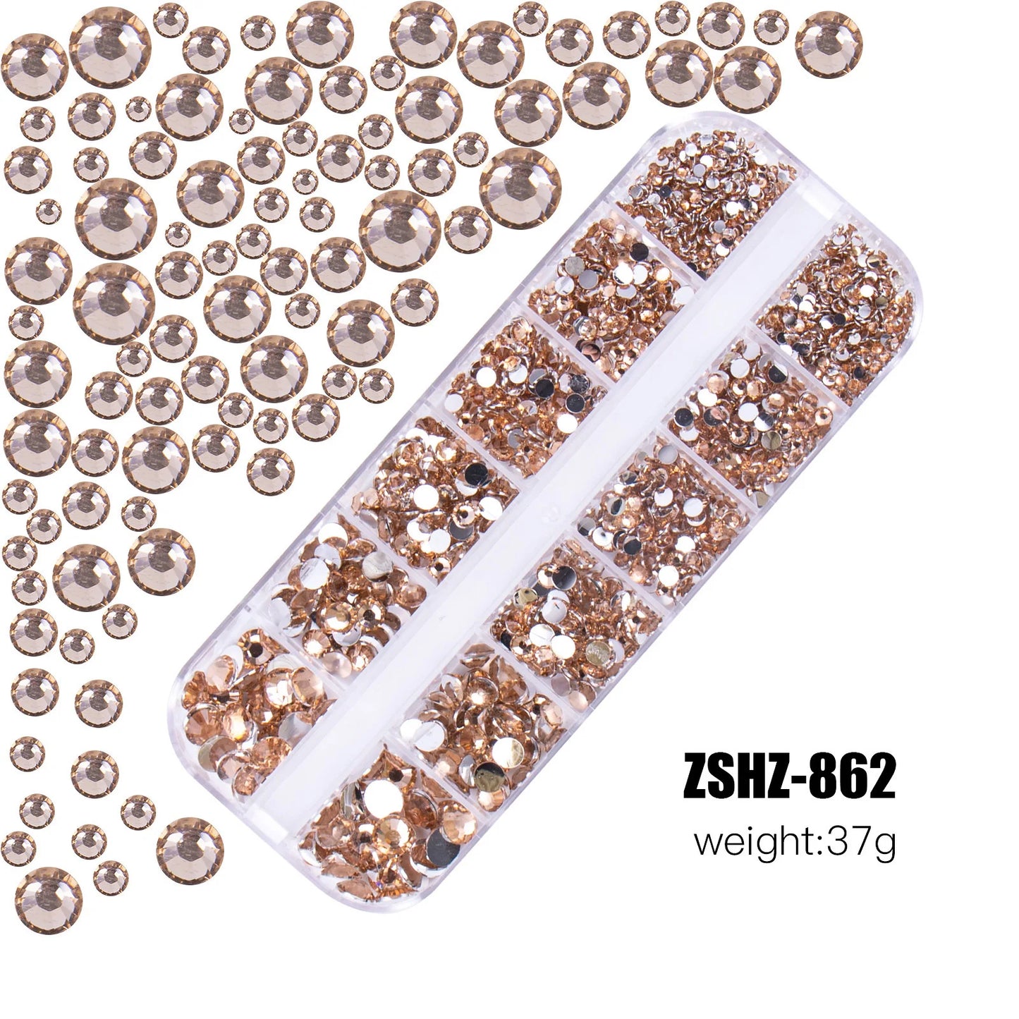 2400pcs+ Shiny Clear Crystal Gems Nail