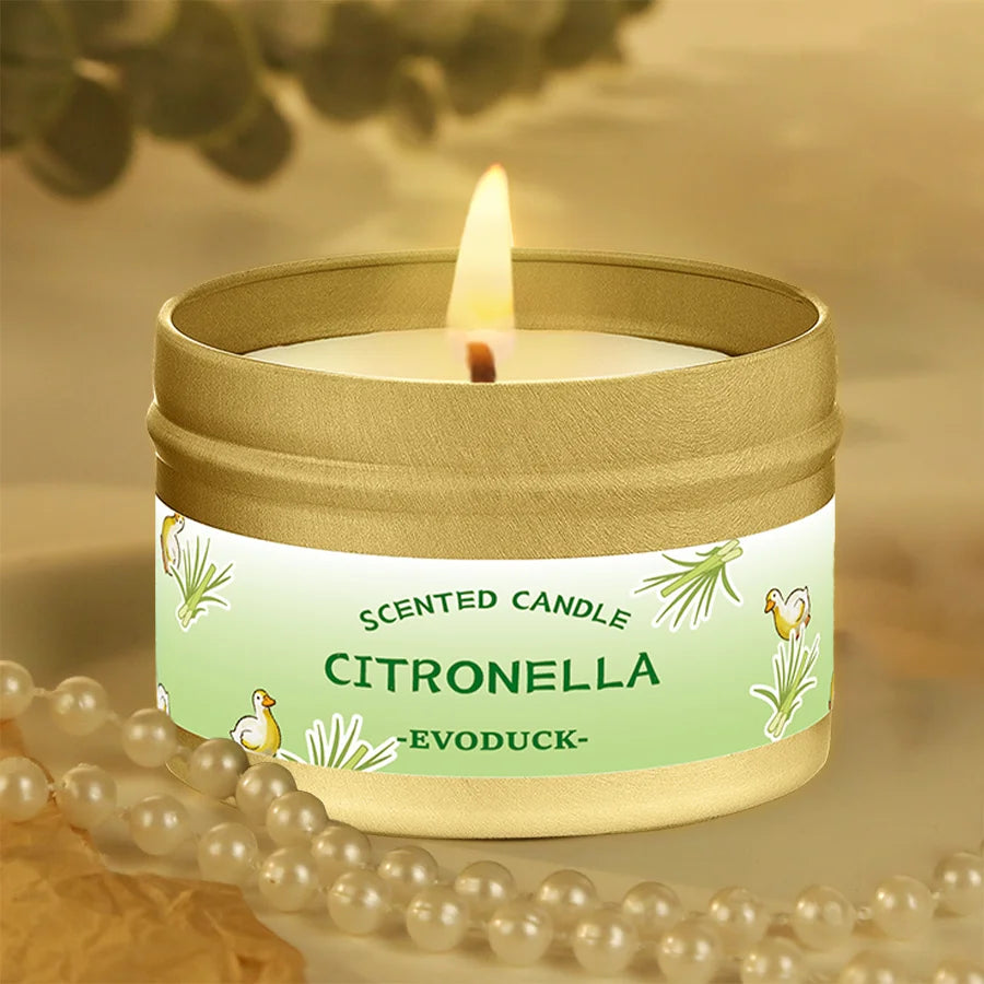 Premium Citronella Scented Candles – 3 Oz High-Quality Soy Wax, Lemongrass & Citronella Essential Oil, Portable & Easy to Use