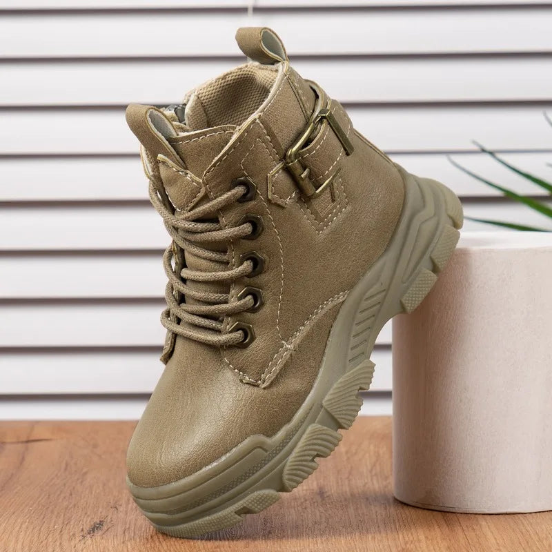 Boys  Belt Buckle Short  Casual Booties