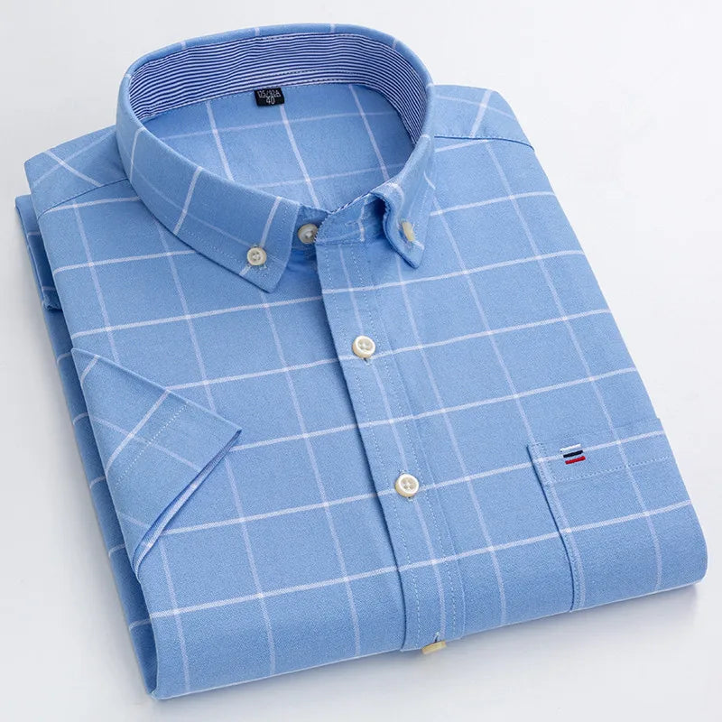 Oxford Style Short Sleeve Shirt For Men