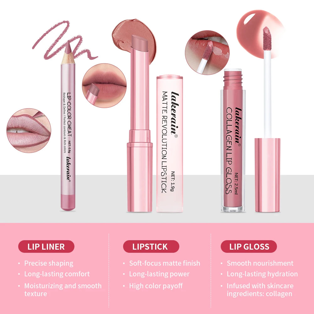 Lip liner&Lipstick Lip Gloss Set