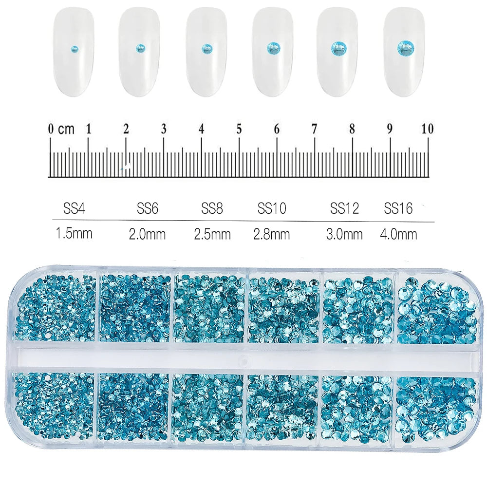 2400pcs+ Shiny Clear Crystal Gems Nail