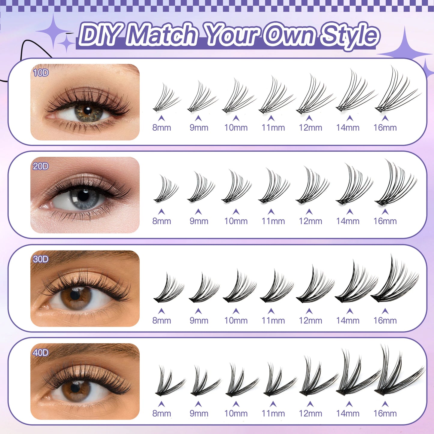 560 Clusters of Segmented False Eyelashes