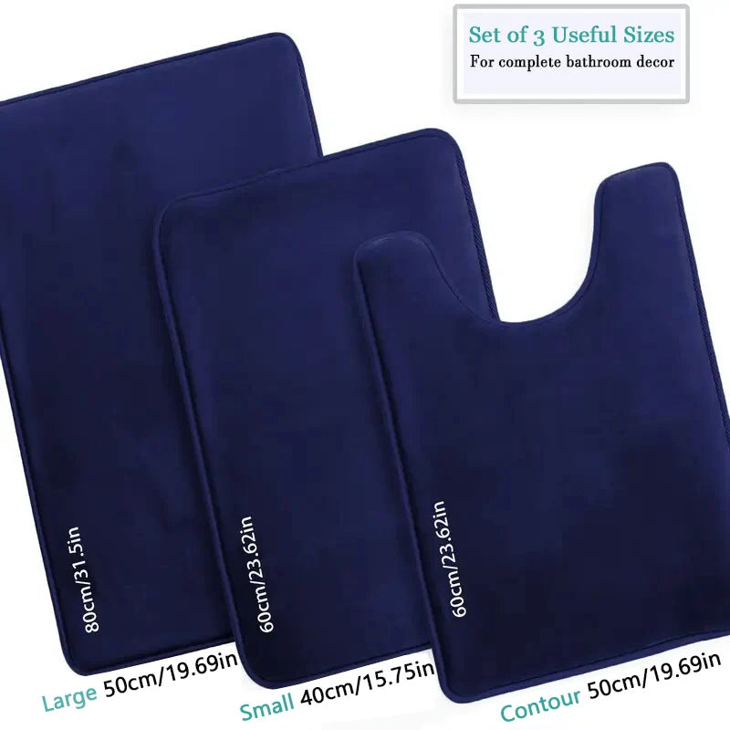 Three Piece Toilet, Bath Floor Mat