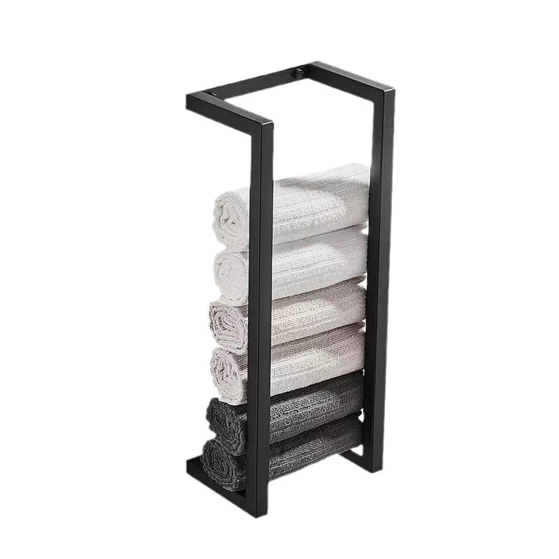 Black Dual Use Stainless Steel Wall-mounted Bathroom Shelf Hotel Bathroom Towel Roll Paper Rack Towel Rack Toilet Paper Holder