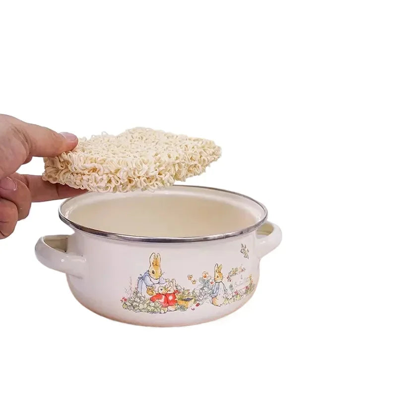 Kitchen Cookware Enameled Enamel Pots and Pans Baby Complementary Bowl Tableware Soup Pots and Pans Open-flame Induction Cooker