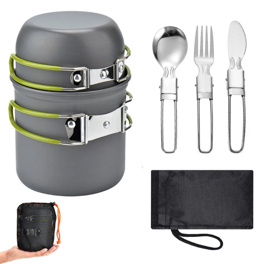 Camping Cookware Kit Outdoor Travel Cooking Set Pot Set Ultralight Outdoor Tableware Set Tourism Equipment For Hiking Picnic