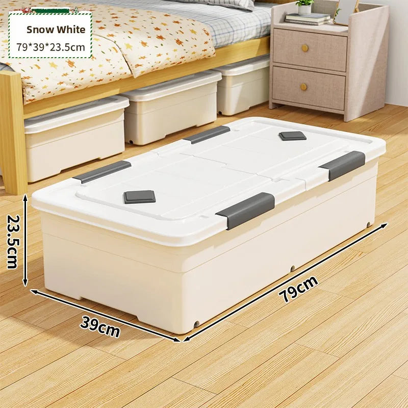 Flat Under-bed Storage Box with Wheels