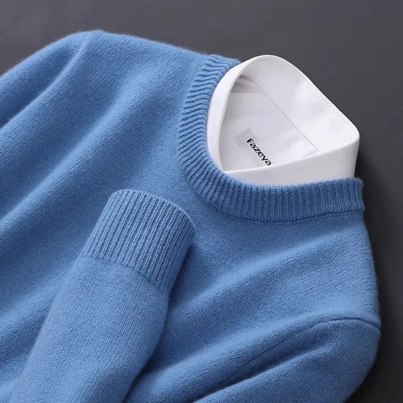 Cashmere Loose  Knitted Bottom Korean Casual Men Top