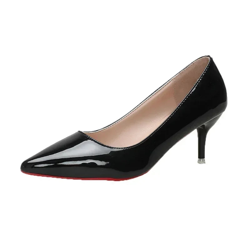 Classic Ladies Soft Leather Heel Shoes