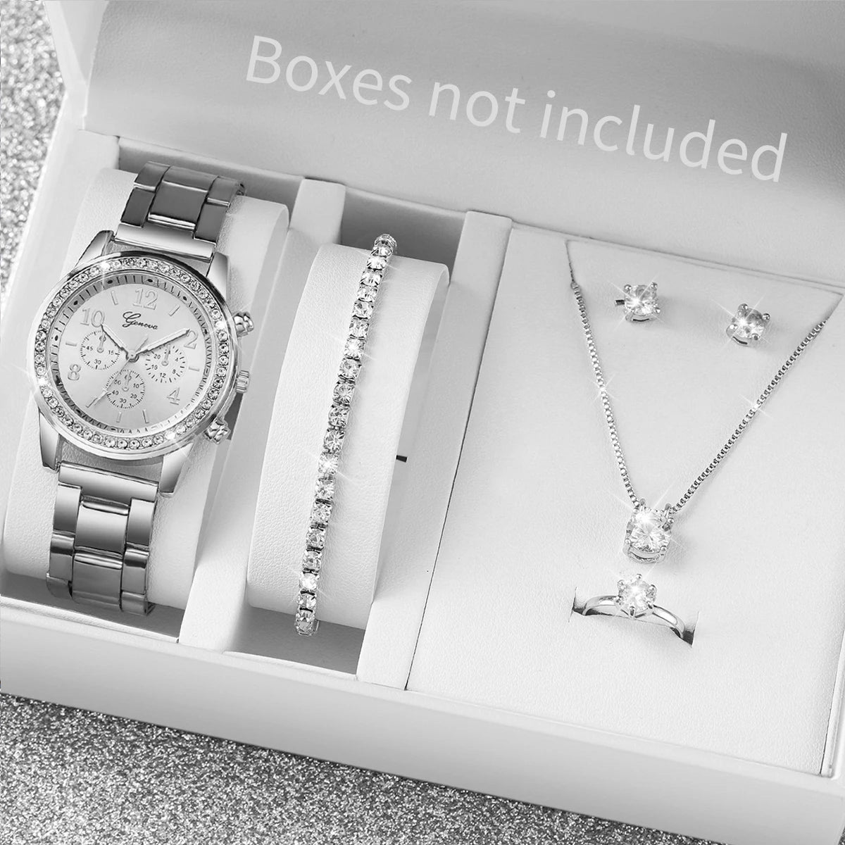 Fashion Rhinestone Women Watch+Jewelry