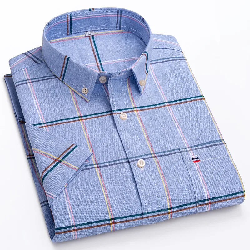 Oxford Style Short Sleeve Shirt For Men