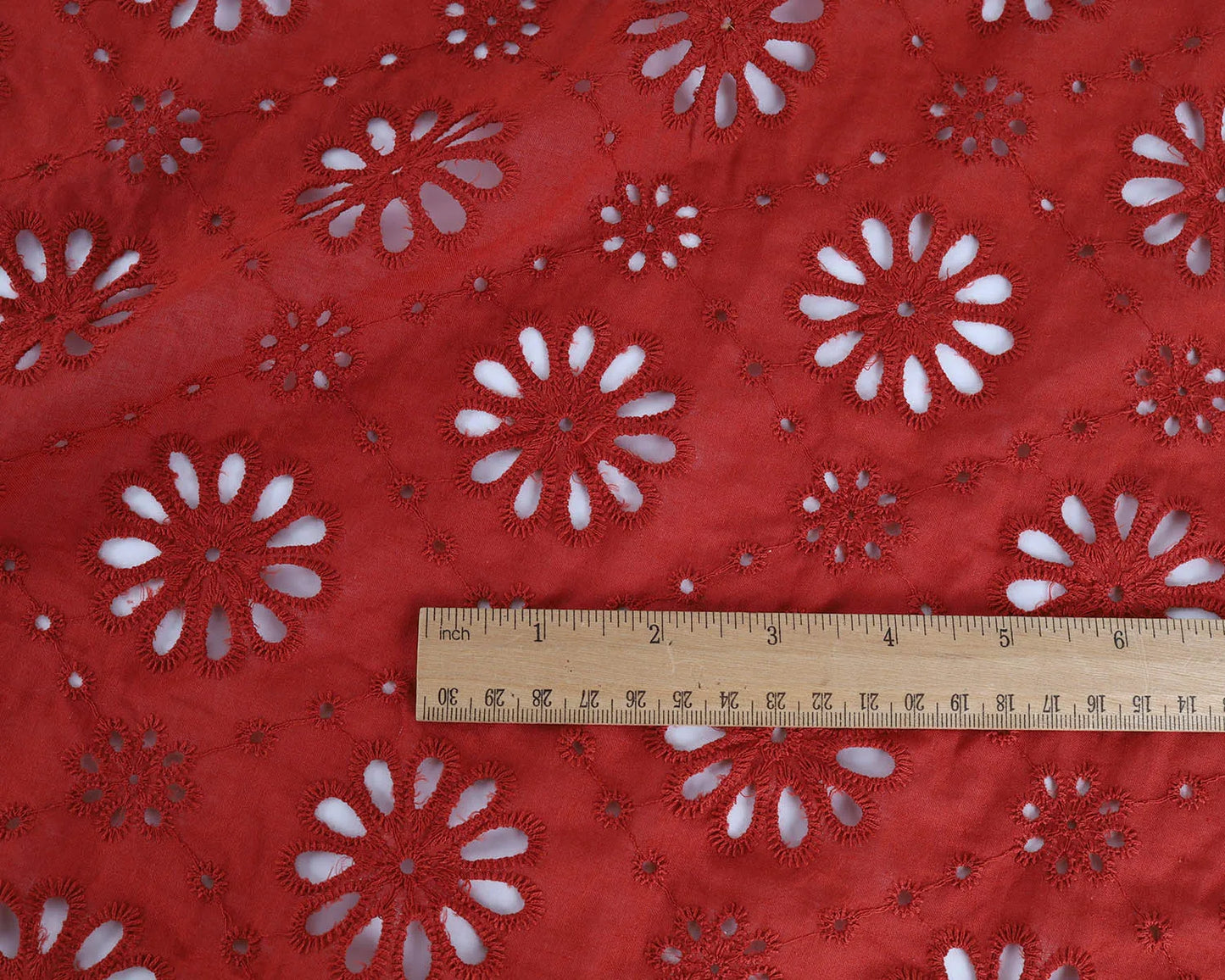 100% Cotton Hollow-out Embroidery Eyelet Lace Fabric - 50 inch wide sold by the yard